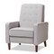 Baxton Studio Mathias Mid-century Modern Light Grey Upholstered Lounge Chair 143-8135 - alternate 1